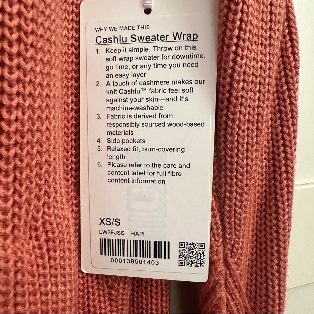 Lululemon Cashlu sweater wrap, NWT, size XS/S - Picture 6 of 6